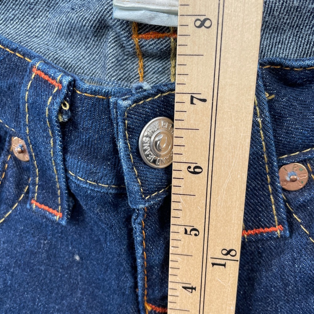True Religion Jeans Womens 25 Blue Joey Flare Low Rise Horseshoe Pockets Denim - Picture 7 of 11